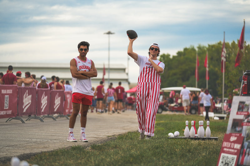 College tailgate game on campus.